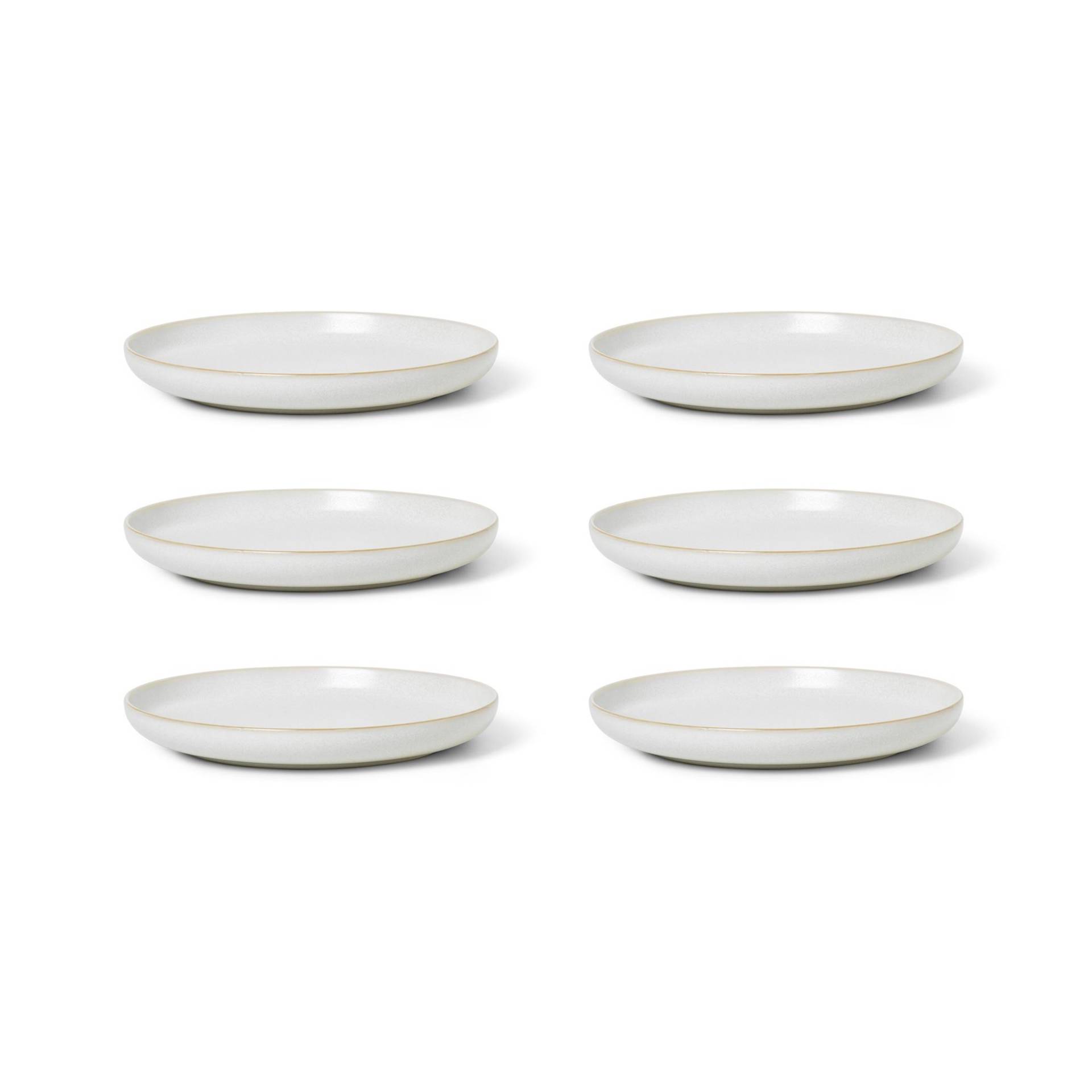 ferm LIVING - Sekki Keramik Teller 6er Set Ø 18,5cm - creme/H  x Ø 3x18,5cm von ferm LIVING