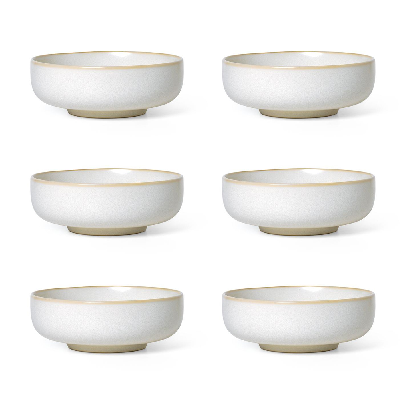 ferm LIVING - Sekki Schale 6er Set Ø 18cm - creme/H 6,5cm x Ø 18cm von ferm LIVING