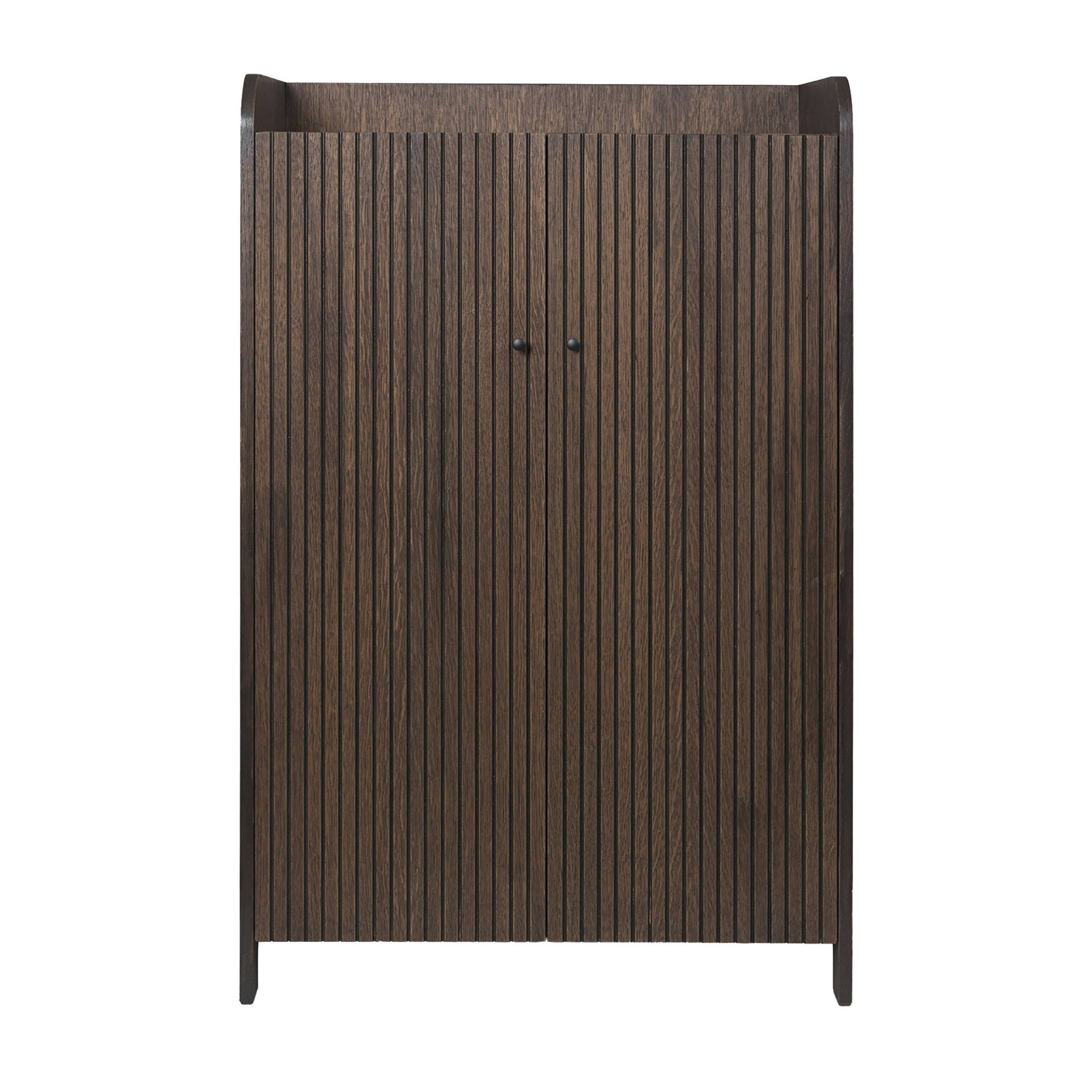 ferm LIVING - Sill Kommode - eiche dunkel/gebeizt/BxHxT 70x110x40cm/mit geschnitzten Türen von ferm LIVING