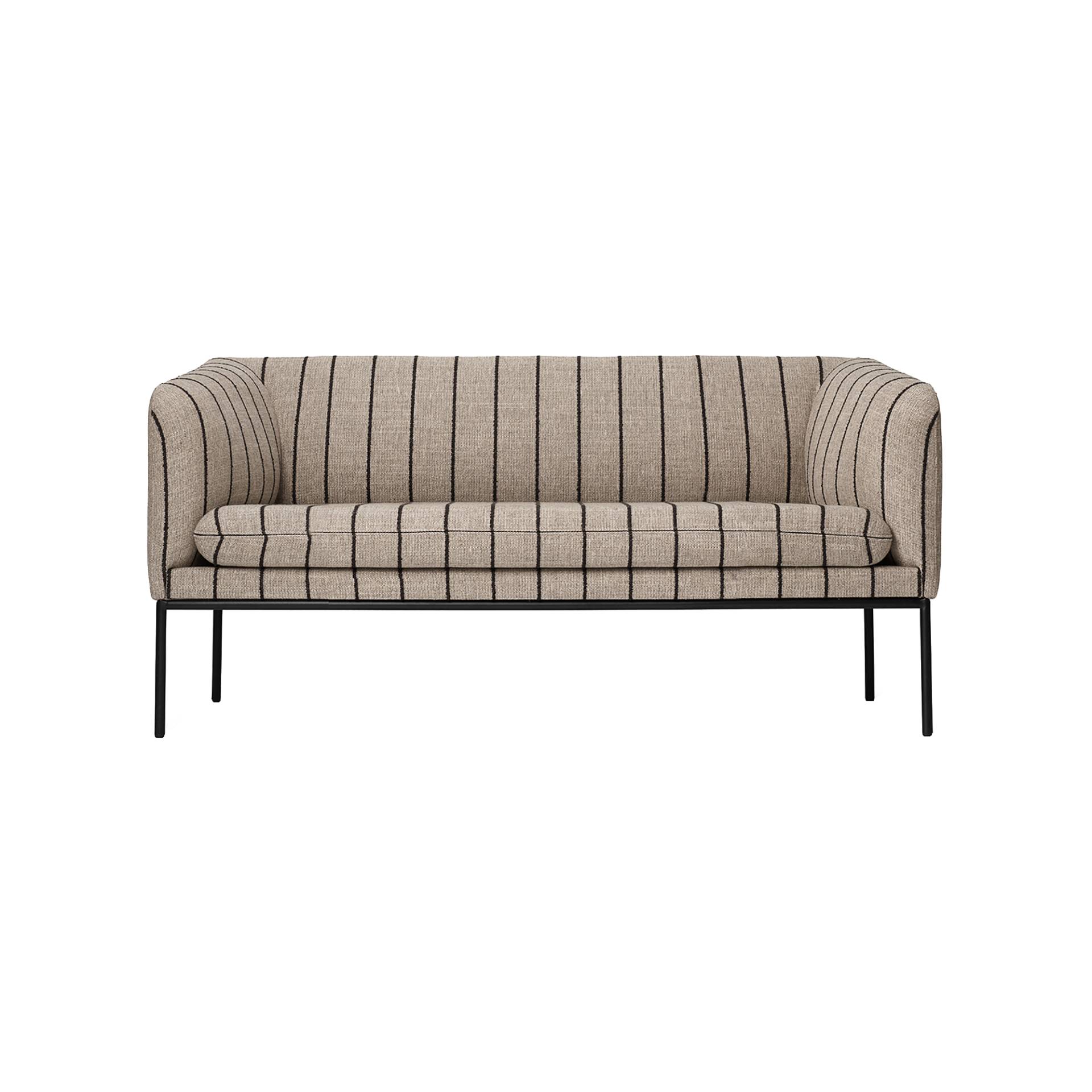 ferm LIVING - Turn 2-Sitzer Sofa - sand/schwarz/Pasadena/BxHxT 160x73,5x75,5cm/Gestell schwarz pulverbeschichtet/mit Kunststoffgleiter von ferm LIVING