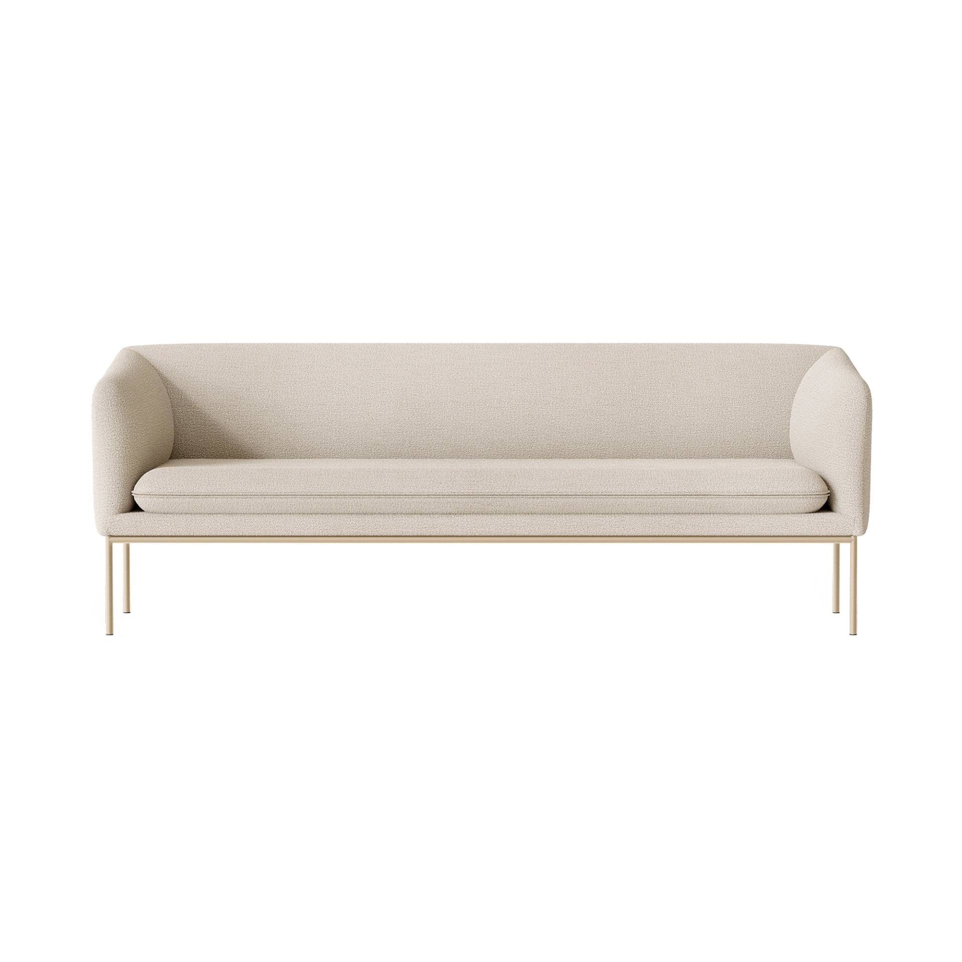 ferm LIVING - Turn 3-Sitzer Sofa - off-white/Bouclé/BxHxT 200x73,5x75,5cm/Gestell beige pulverbeschichtet/mit Kunststoffgleiter von ferm LIVING