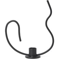 Ferm Living - Valse Kerzenständer niedrig, schwarz von Ferm Living