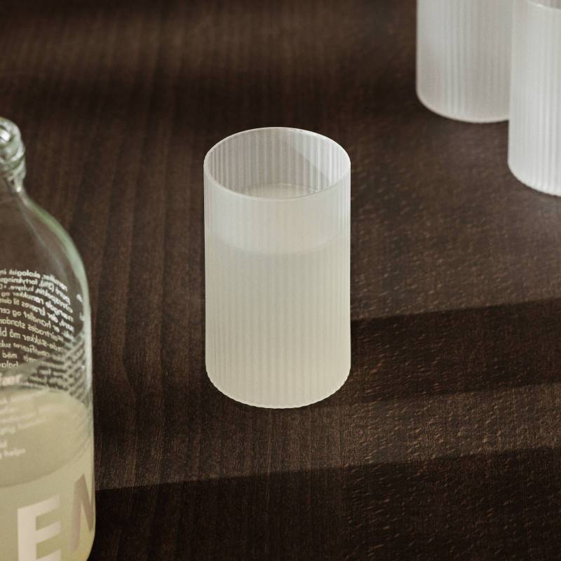 ferm LIVING Verrine Ripple, weiß, 140 ml, Glas, 4er-Set von ferm LIVING
