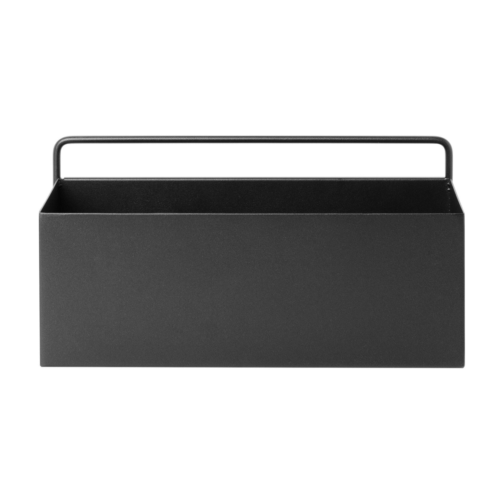 ferm LIVING - Wall Box Rechteck 30,5x15x15,6cm - schwarz/pulverbeschichtet/BxHxT 30,5x15x15,6cm von ferm LIVING