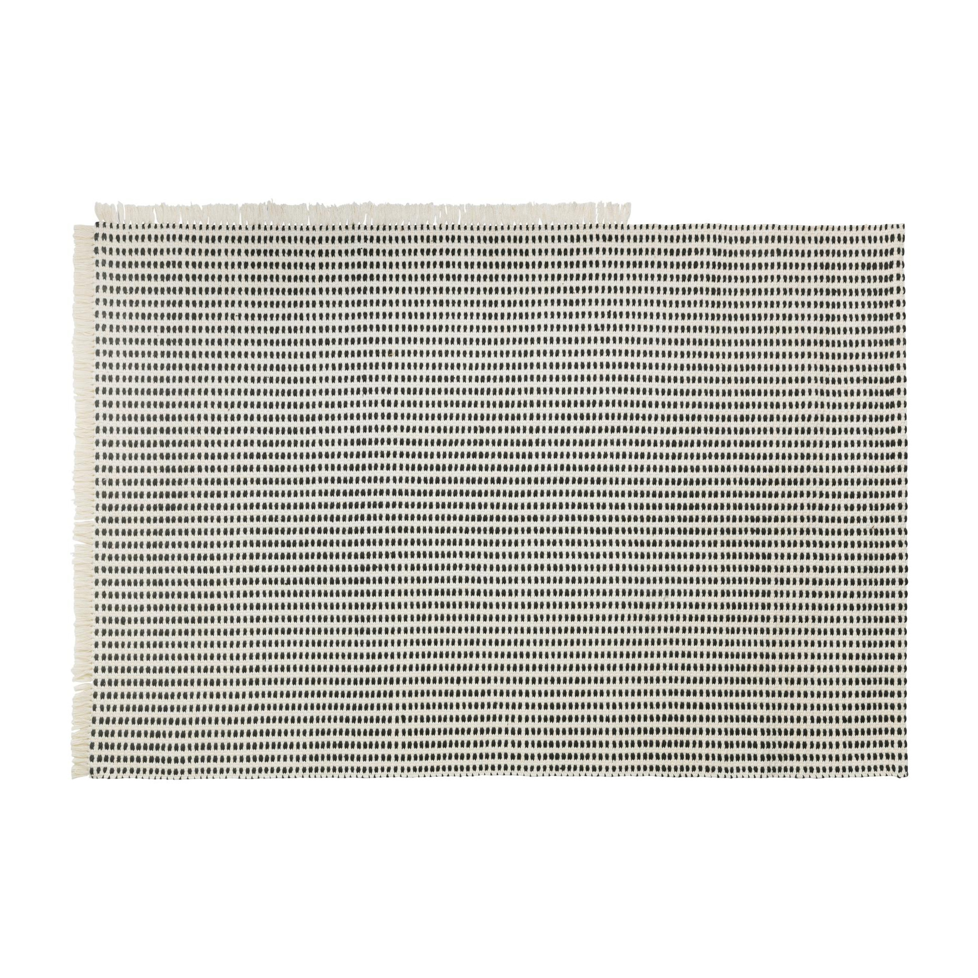 ferm LIVING - Way Teppich 200x140cm - off-white, blau/LxB 200x140cm/aus recycelten Plastikflaschen von ferm LIVING