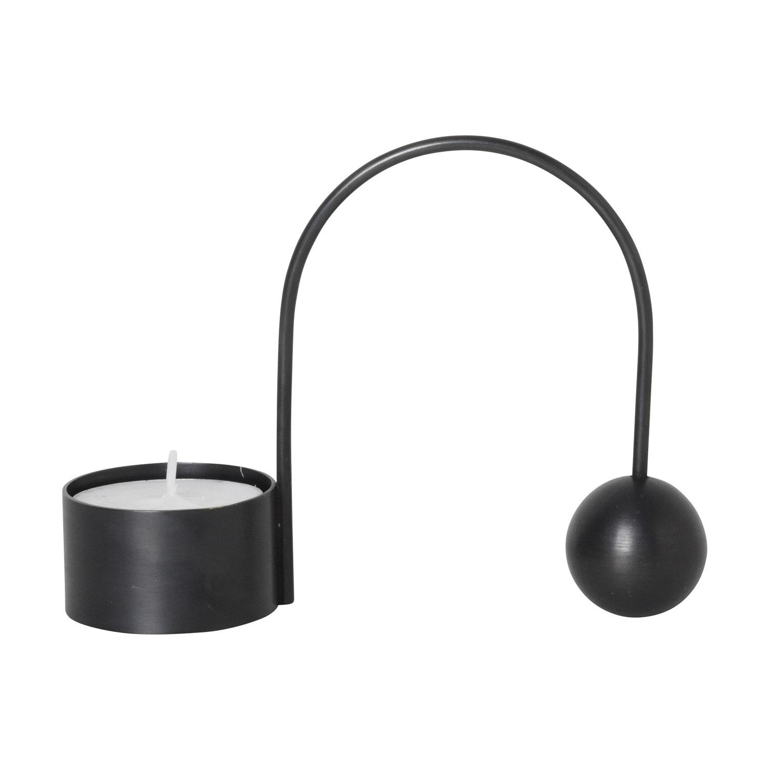 ferm LIVING - Balance Teelichthalter - schwarz/LxBxH 10,6x2,6x9cm von ferm LIVING