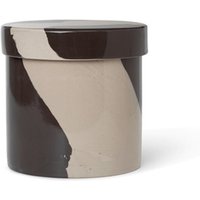 ferm LIVING - Inlay Steinzeug Behälter, Ø 14,5 cm, sand / braun von ferm LIVING