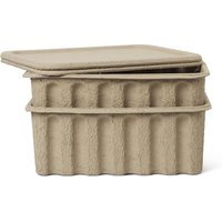 ferm LIVING - Paper Pulp Aufbewahrungsbox, groß, braun (2er-Set) von ferm LIVING