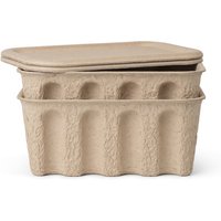 Ferm Living - Paper Pulp Aufbewahrungsbox, klein, braun (2er-Set) von Ferm Living