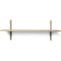 ferm LIVING - Sector Wandregal single, 87 cm, Eiche / Messing schwarz von ferm LIVING