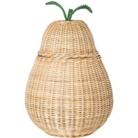 ferm LIVING - Birnenförmiger Aufbewahrungskorb H 59 cm, natur / grün von ferm LIVING