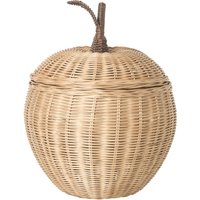 ferm LIVING - Geflochtener Apfel-Aufbewahrungskorb, Ø 36,5 x H 52 cm, Rattan von ferm LIVING