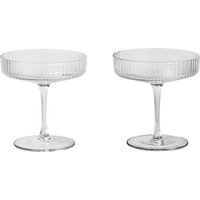 Ferm Living - Ripple Champagnerglas (2er-Set), klar von Ferm Living