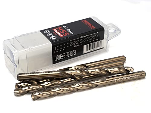Ferrcan HSS Metallbohrer DIN338 M35 5% Kobalt zum Bohren in Edelstahl, Eisen und anderen Metallen Packung mit 5 Stück pro Maß (7mm) von ferrcan