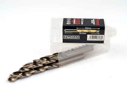 Ferrcan HSS Metallbohrer DIN338 M35 5% Kobalt Turbomax zum Bohren in Edelstahl, Eisen und anderen Metallen Packung mit 5 Stück pro Maß (6.5mm) Ferrcan HSS Metallbohrer DIN338 M35 5% Kobalt Turbomax zum Bohren in Edelstahl, Eisen und anderen Metallen Packung mit 5 Stück pro Maß (6.5mm) von ferrcan