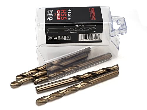 Ferrcan HSS Metallbohrer DIN338 M35 5% Kobalt zum Bohren in Edelstahl, Eisen und anderen Metallen Packung mit 5 Stück pro Maß (8.5mm) von ferrcan