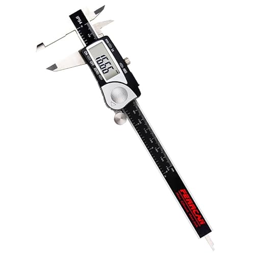 Ferrcan digitaler Messschieber, Edelstahl laminiert 4Cr14 150mm/6 Zoll Genauigkeit 0,005mm (3V Knopfbatterie INBEGRIFFEN) von ferrcan
