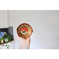 Vintage Emaille Messing Ring Oder Schmuck Schale Mit Griff Und Schwan Design 1970Er Jahre von fetchandsow