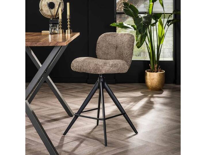 2er Set Barhocker Thoia drehbar Boucle Stoff taupe 2er Set Barhocker Thoia drehbar Boucle Stoff taupe von fh furnhaus