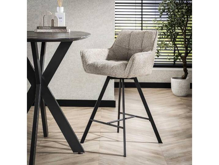2er Set Barstuhl Billie , drehbar , Bouclé , sandfarbe 2er Set Barstuhl Billie , drehbar , Bouclé , sandfarbe von fh furnhaus