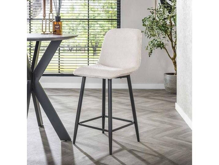 2er Set Barstuhl Cote , breitcord , Creme-grau von fh furnhaus
