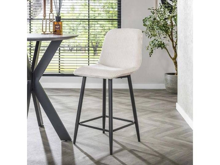 2er Set Barstuhl Cote breitcord Creme-grau 2er Set Barstuhl Cote breitcord Creme-grau von fh furnhaus
