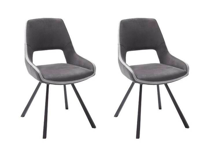 2er Set Stuhl Bayonne , Webstoff , drehbar , dunkelgrau 2er Set Stuhl Bayonne , Webstoff , drehbar , dunkelgrau von fh furnhaus