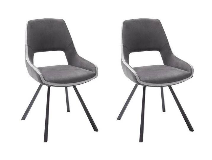 2er Set Stuhl Bayonne , Webstoff , drehbar , dunkelgrau 2er Set Stuhl Bayonne , Webstoff , drehbar , dunkelgrau von fh furnhaus
