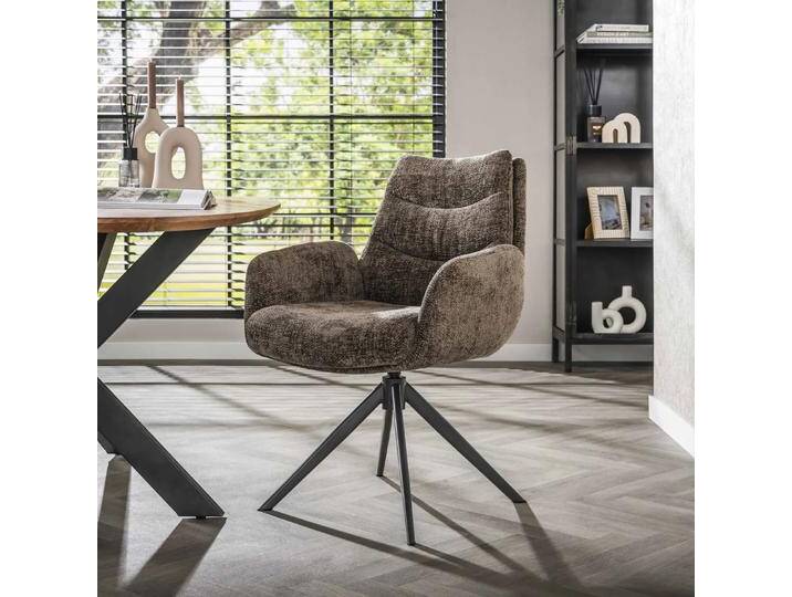 2er Set Stuhl Chavi mit Armlehnen drehbar Taupe von fh furnhaus