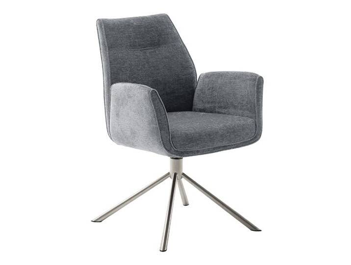 2er Set Stuhl Diveria mit Armlehnen , Edelstahl , drehbar , anthrazit / grau 2er Set Stuhl Diveria mit Armlehnen , Edelstahl , drehbar , anthrazit / grau von fh furnhaus