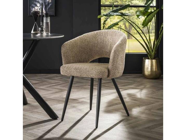 2er Set Stuhl Maro Boucle Stoff sandfarben von fh furnhaus