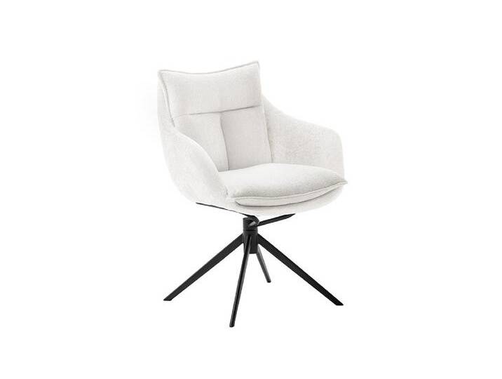 2er Set Stuhl Parker mit Armlehnen , drehbar , weiß / creme von fh furnhaus