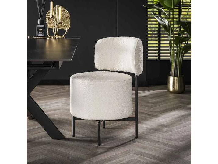 2er Set Stuhl Puffi Boucle Stoff drehbar weiß 2er Set Stuhl Puffi Boucle Stoff drehbar weiß von fh furnhaus