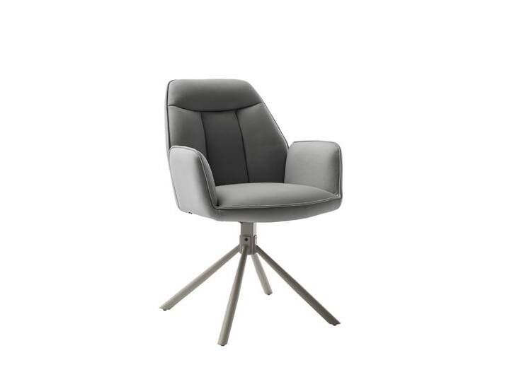 2er Set Stuhl Rafaela mit Armlehnen , drehbar , anthrazit / taupe matt 2er Set Stuhl Rafaela mit Armlehnen , drehbar , anthrazit / taupe matt von fh furnhaus