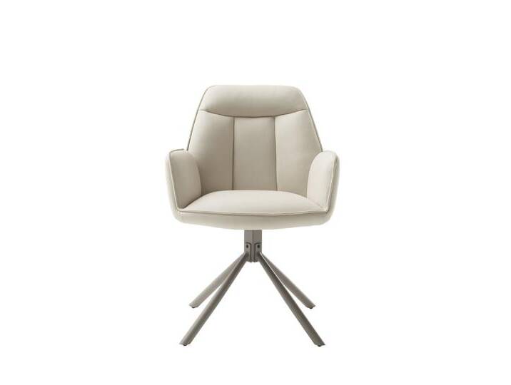 2er Set Stuhl Rafaela mit Armlehnen , drehbar , creme / taupe matt 2er Set Stuhl Rafaela mit Armlehnen , drehbar , creme / taupe matt von fh furnhaus