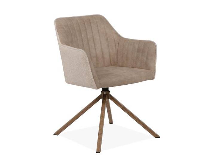 2er Set Stuhl Ray mit Armlehnen , drehbar , beige / braun 2er Set Stuhl Ray mit Armlehnen , drehbar , beige / braun von fh furnhaus