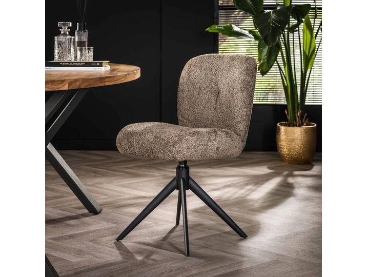 2er Set Stuhl Thoia drehbar Boucle Stoff taupe 2er Set Stuhl Thoia drehbar Boucle Stoff taupe von fh furnhaus