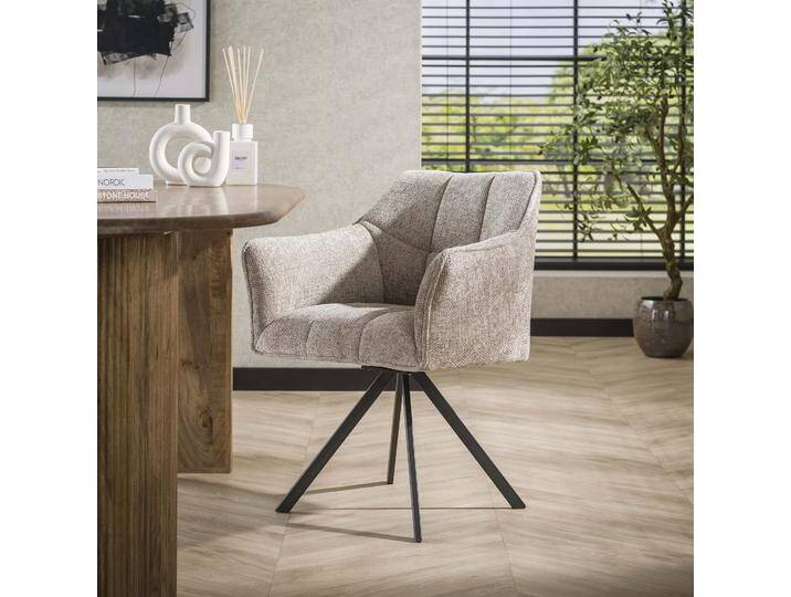 2er Set Stuhl Toik mit Armlehnen , drehbar , Webstoff , Sandfarbe von fh furnhaus