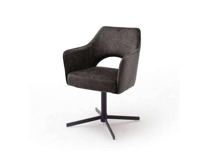 2er Set Stuhl Valletta mit Armlehnen , Kreuzfuß , anthrazit 2er Set Stuhl Valletta mit Armlehnen , Kreuzfuß , anthrazit von fh furnhaus