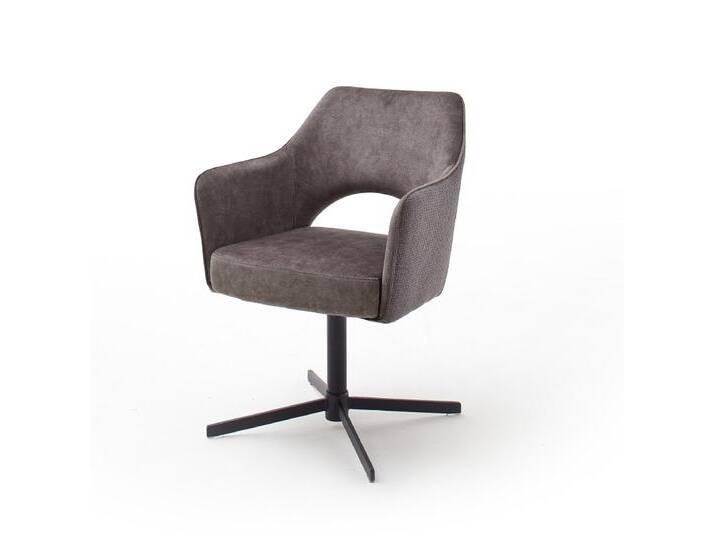 2er Set Stuhl Valletta mit Armlehnen , Kreuzfuß , cappuccino von fh furnhaus