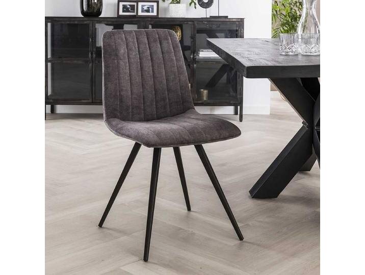4er Set Stuhl Austin Samt , grau 4er Set Stuhl Austin Samt , grau von fh furnhaus