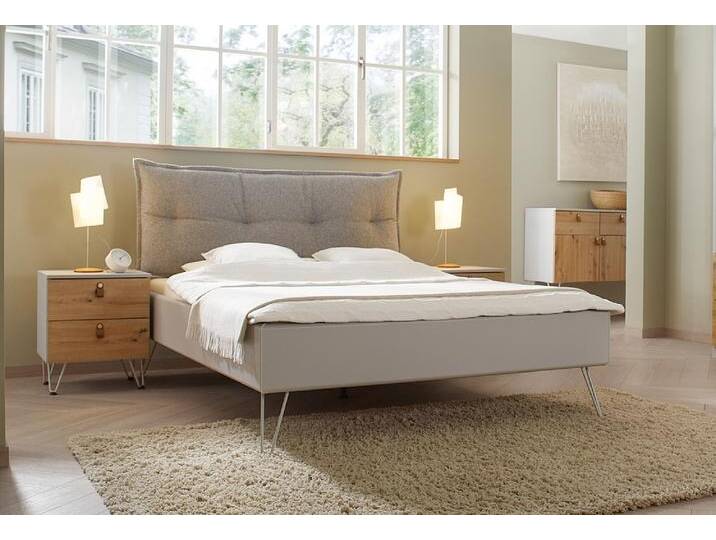 Bett Set Homey , mit Polsterkopfteil , seidengrau , 180x200 , mit 2 Nachttische Bett Set Homey , mit Polsterkopfteil , seidengrau , 180x200 , mit 2 Nachttische von fh furnhaus