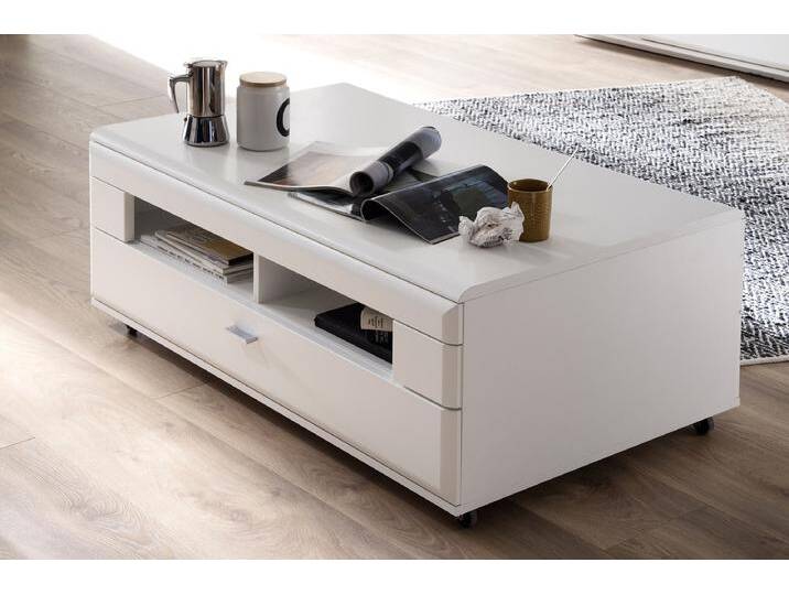 Couchtisch Amora , auf Rollen , 115x70 , weiß matt von fh furnhaus