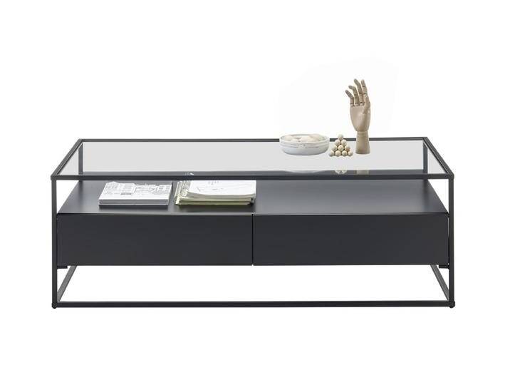 Couchtisch Evora mit Glasplatte , 120x60 , schwarz von fh furnhaus