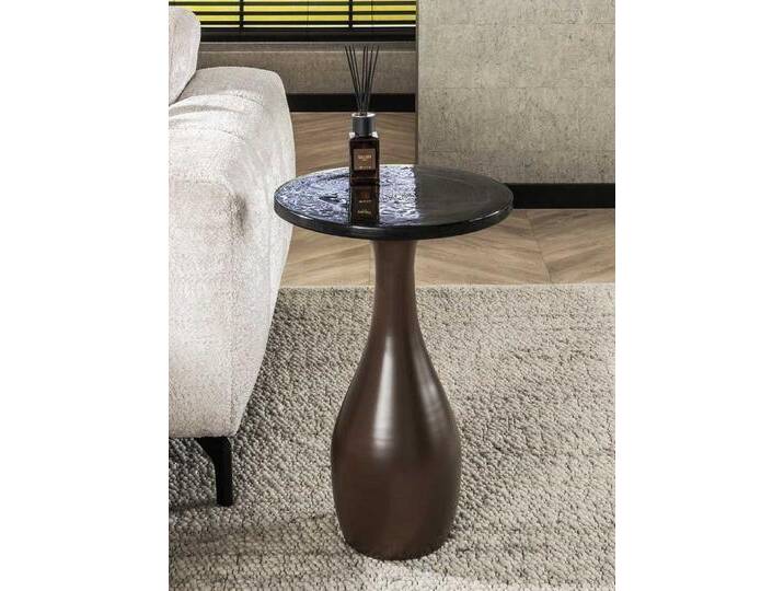 Couchtisch Mira 2 , tropfenförmig , Glas , Antikkupfer von fh furnhaus