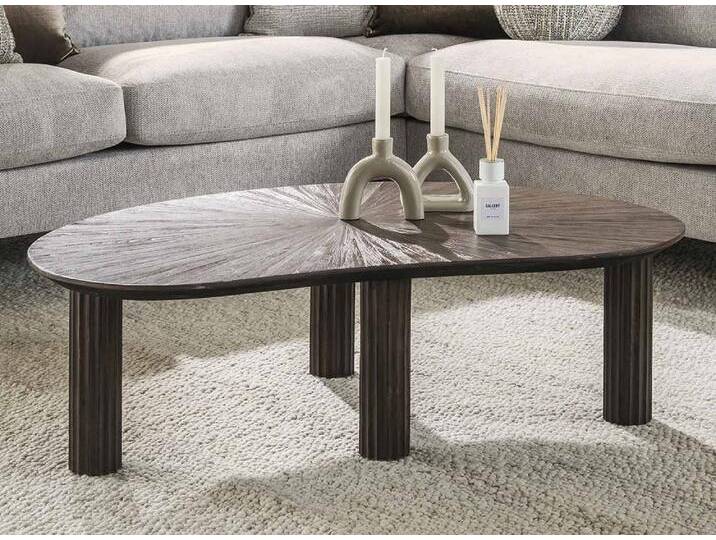 Couchtisch Naru , nierenformig , Teakholz massiv , Espresso von fh furnhaus