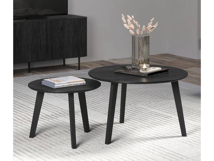 Couchtisch Set Ronin , Esche schwarz , 2-teilig von fh furnhaus