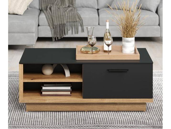 Couchtisch Synnax , anthrazit / Evoke Eiche von fh furnhaus