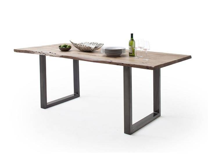 Esstisch Calabria , Akazie massiv , U-Gestell , natur / antik gewischt , 180 x 100-Tischplatte 3,5 cm Esstisch Calabria , Akazie massiv , U-Gestell , natur / antik gewischt , 180 x 100-Tischplatte 3,5 cm von fh furnhaus