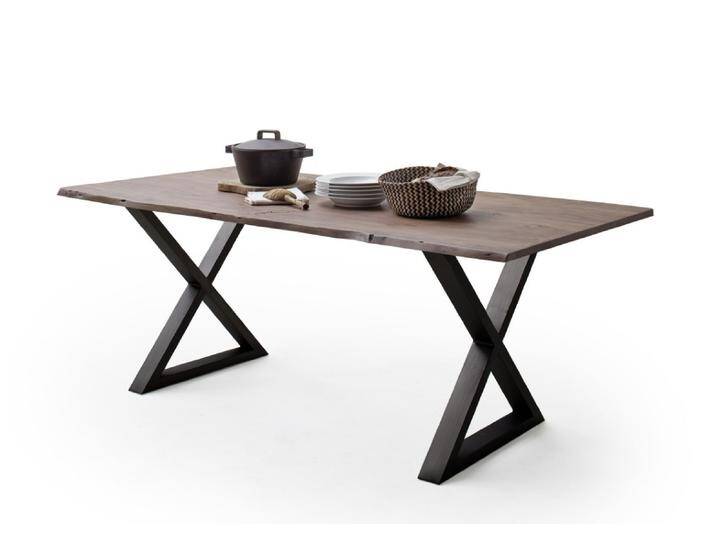Esstisch Calabria , Akazie massiv , X-Gestell , walnuss / anthrazit , 160 x 90-Tischplatte 2,5 cm Esstisch Calabria , Akazie massiv , X-Gestell , walnuss / anthrazit , 160 x 90-Tischplatte 2,5 cm von fh furnhaus